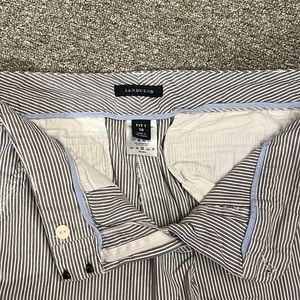 Lands End Fit 1 Women’s Blue & White Stripe Capri Pants w/ Pockets